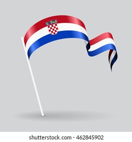 Croatian wavy flag. Vector illustration.