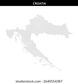 Croatia's outline is illustrated with intricate line patterns.
