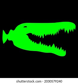 croc crocodile aligator with massive teeth bite artisan apron vector design illustration print wall art poster canvas