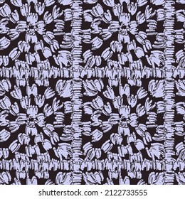 Crochet abstract background. Vector seamless pattern. Lace texture. knitted by hand or machine. Print for fabric, home textile, wrapping paper