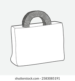 Crochet bag vector template technical design by adobe illustrator.