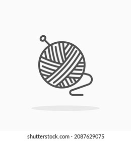 Crochet Ball icon. Editable Stroke and pixel perfect. Outline style. Vector illustration. Enjoy this icon for your project.