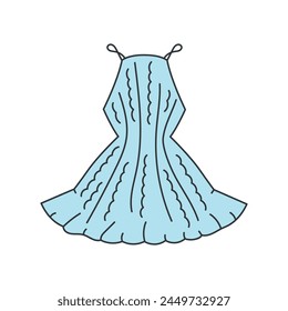 Crochet dress line color icon. Sign for web page, mobile app, button, logo. Vector isolated button. Editable stroke.