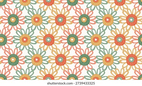Crochet floral seamless pattern