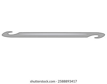 Crochet hook, handicraft tool - vector full color picture. Crochet hook