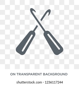 crochet hook icon. crochet hook design concept from Sew collection. Simple element vector illustration on transparent background.