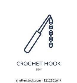 crochet hook icon. crochet hook linear symbol design from Sew collection. Simple outline element vector illustration on white background.