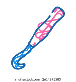 crochet hook knitting wool doodle icon sketch vector. crochet hook knitting wool sign. isolated symbol illustration