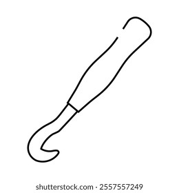 crochet hook knitting wool line icon vector. crochet hook knitting wool sign. isolated contour symbol black illustration