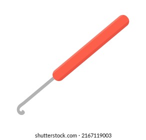 Crochet hook. Needlework sewing tailoring tool. Vector illustration