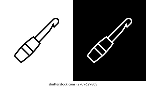 Gancho de ganchillo blanco Icon Set Design