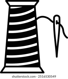 Ganchos de ganchillo con concepto de carrete de hilo, diseño de ícono de Vector, símbolo de sastrería a medida, letrero de ropa a medida, coser y adaptar materiales