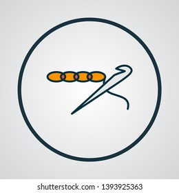 Crochet icon colored line symbol. Premium quality isolated knitting element in trendy style.