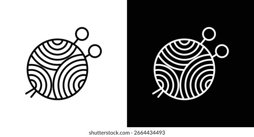 Häkeln Sie das Symbol in Linien-Shapes, dünne Linie design, Vektorgrafik