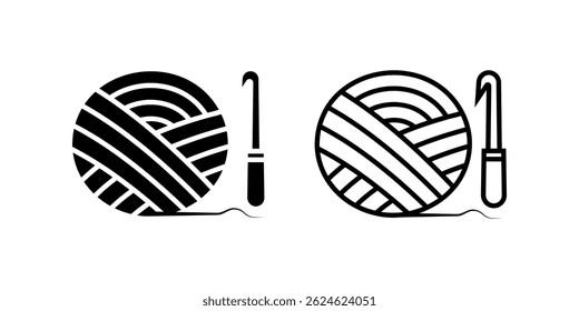 Crochet icon set. Flat illustration of vector icon on white background