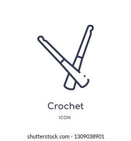 crochet icon from sew outline collection. Thin line crochet icon isolated on white background.