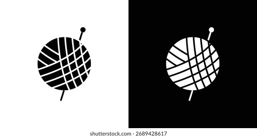 Häkeln Symbol einfache Illustration in flachem Design