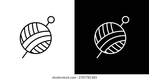 Icono de ganchillo. línea delgada para Web y móvil, estilo minimalista moderno