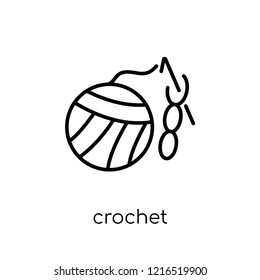 crochet icon. Trendy modern flat linear vector crochet icon on white background from thin line collection, outline vector illustration