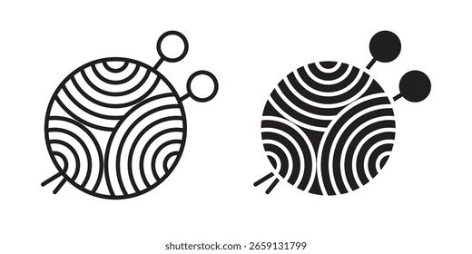 Crochet icon vector editable. black vectors set