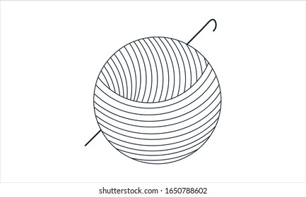 Icono de Crochet aislado en fondo blanco para tu diseño de aplicaciones web y móviles