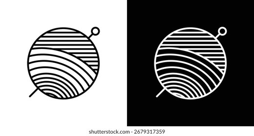 Crochet icon vector symbols pack in black and white lines