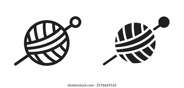 Crochet icons in outline and stroke versions