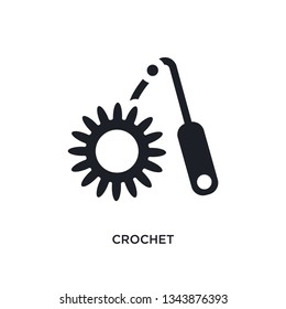 crochet isolated icon. simple element illustration from sew concept icons. crochet editable logo sign symbol design on white background. can be use for web and mobile