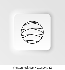 Crochet, knitting crochet icon. Simple element illustration natural concept. Crochet, knitting crochet icon. Neumorphic style vector icon