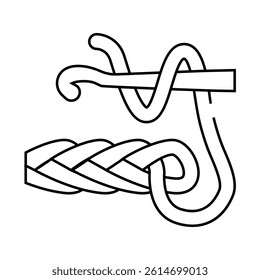 crochet knitting wool line icon vector. crochet knitting wool sign. isolated contour symbol black illustration