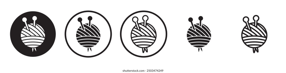 Conjunto de Vector de icono de línea de ganchillo.