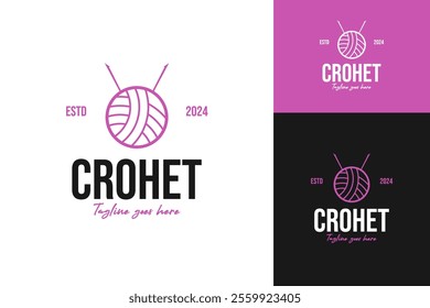 Crochet Logo design template vector symbol illustration idea
