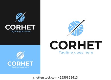Crochet Logo design template vector symbol illustration idea