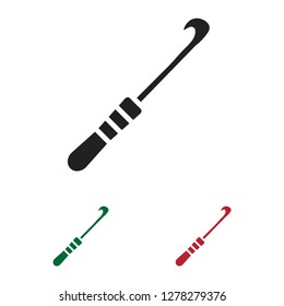 Crochet needle icon vector