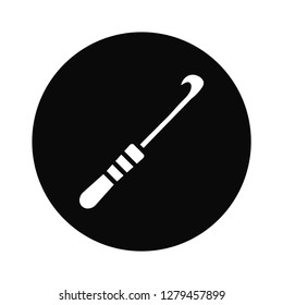 Crochet needle icon vector