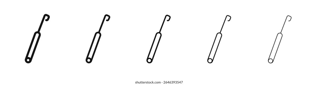 Häkelnadel Symbol Vektorkontur Set Illustration Zeichen