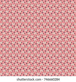 Crochet pattern background in pink and white. Abstract vector.