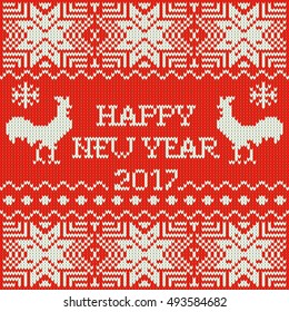 Crochet pattern happy new year 2017 with rooster