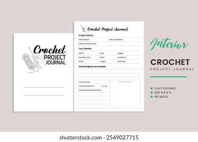 Crochet Project Journal Kdp Interior Template