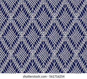 Crochet seamless pattern, knitted or woven macrame in boho style, oriental pattern, bohemian style, knitting, crochet pattern.