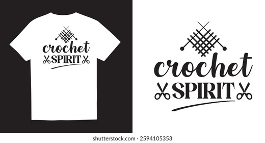 Crochet spirit tshirt design, Crochet quotes design,Hook tshirt idea, Knitting vector, yarn vector, Cricut,Silhouette, crochet design bundle