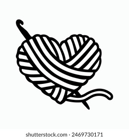 Crochet Vector, clipart, crochet hook art, heart crochet, crochet gift, Vector Files for Cricut