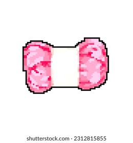 crochet yarn wool game pixel art retro vector. bit crochet yarn wool. old vintage illustration