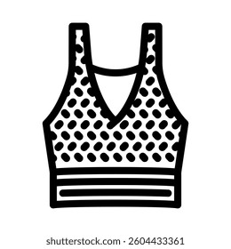 crocheted top diy fashion handmade line icon vector. crocheted top diy fashion handmade sign. isolated contour symbol black illustration