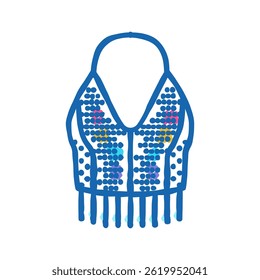 crocheted top diy fashion handmade doodle icon sketch vector. crocheted top diy fashion handmade sign. isolated symbol illustration