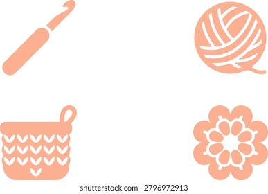 Crocheting Essentials Tools, Yarn, Basket, and Floral Design for Crafting Enthusiasts