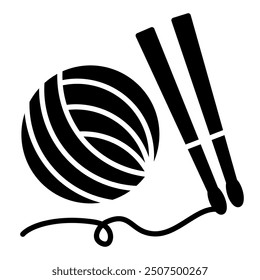 Crocheting icon in glyph style