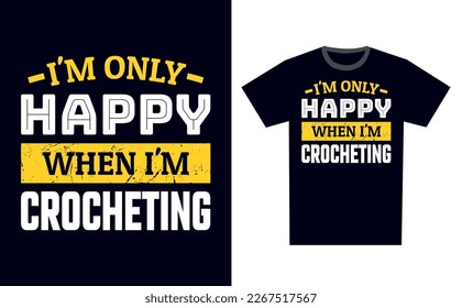 Crocheting T Shirt Design Template Vector