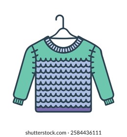 Crocheting wool sweater icon warm handmade fashion