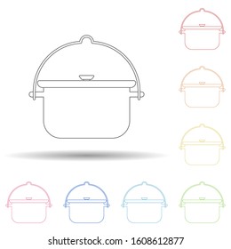 Crock colored in multi color style icon. Simple thin line, outline vector of camping icons for ui and ux, website or mobile application